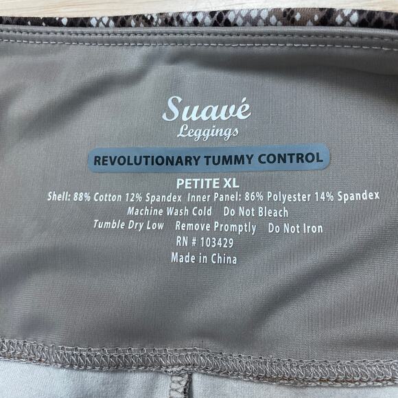Suave Women's PXL Brown Snakeskin Print Revolutionary Tummy Control Leggings - Picture 2 of 3